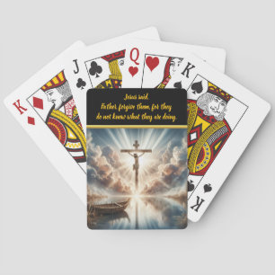 Jeu De Cartes Jésus Pénétrant Sur Des Eaux Encore Réfléchissante