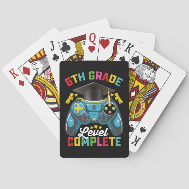 Jeu De Cartes Jeu de niveau 6e année de fin d'études Gamer (dos)