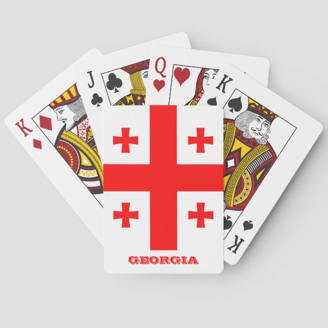 Jeu De Cartes Jeu Drapeau Géorgien, Géorgie Jouer des cartes (dos)