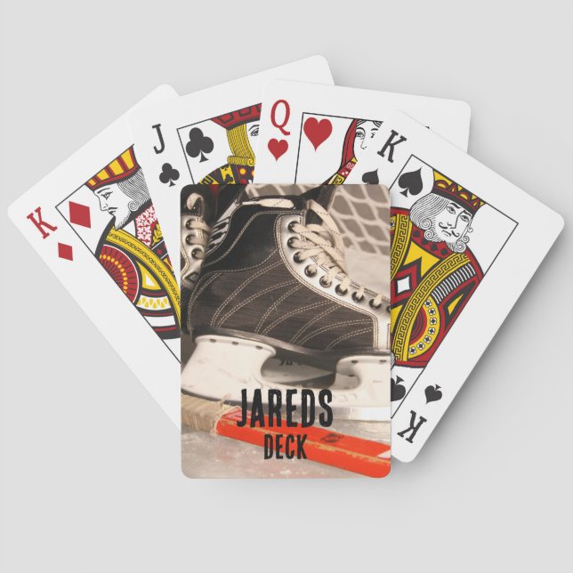 Jeu De Cartes Jeu Thématique De Hockey Sur Glace Cartes Deck (dos)