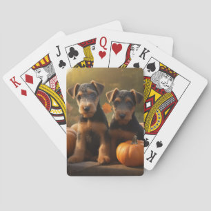 Jeu De Cartes Jeune airedale automnal délice citrouille