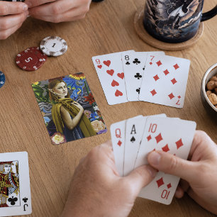 Jeu De Cartes Jeune Fée Dragon Enchantée Jardin Fleur Fantasy