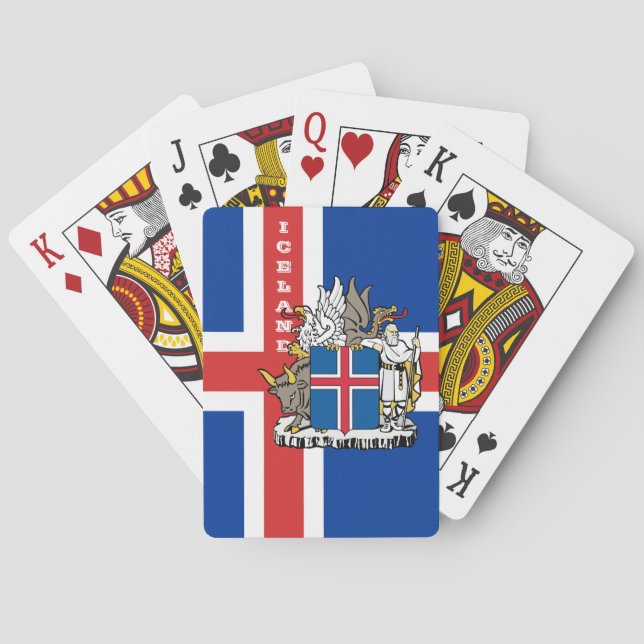Jeu De Cartes Jeux Drapeau Islandais, Islande Jouer des cartes (dos)