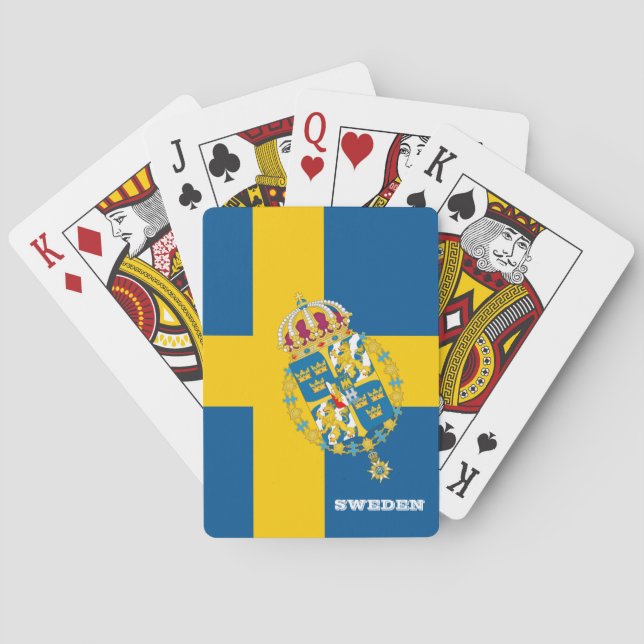 Jeu De Cartes Jeux Drapeaux Suédois, Suède Jouer des cartes (dos)