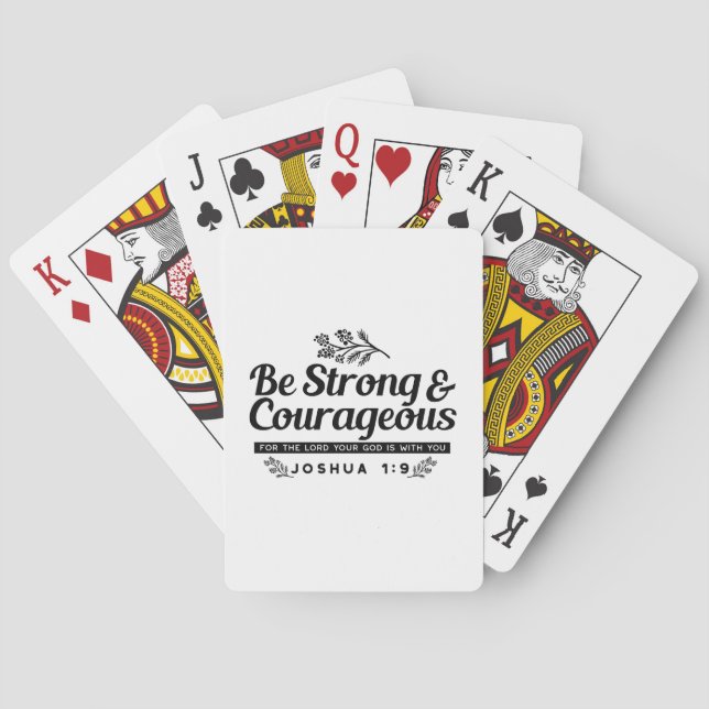 Jeu De Cartes Jo 1:9 Conception du Verset biblique -Soyez fort e (dos)