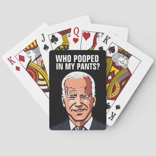 JEU DE CARTES JOE BIDEN FUNNY QUI A POUSSÉ ? JOUER DES CARTES (dos)