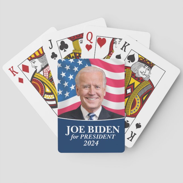 Jeu De Cartes Joe Biden pour la Présidente Photo et Drapeau 2024 (dos)