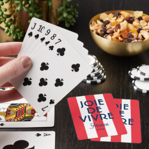 Jeu De Cartes Joie De Vivre France Red Cabana Stripe Français
