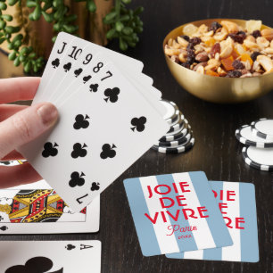 Jeu De Cartes Joie De Vivre Paris French Blue Cabana Stripe