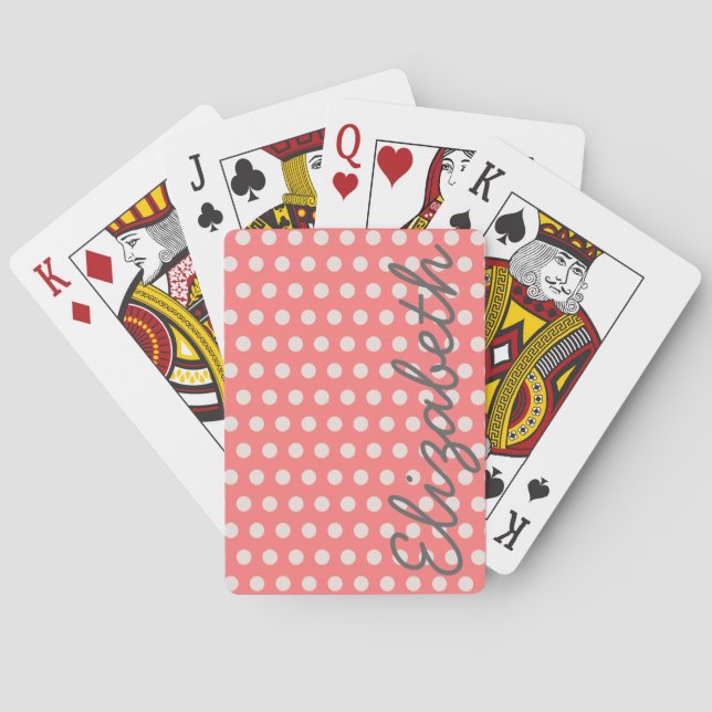 Jeu De Cartes Joli adorable bulle de chewing-gum pois rose (dos)