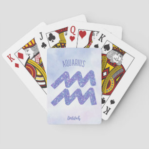 Jeu De Cartes Joli Aquarius Astrologie Signal Personnalisé Viole