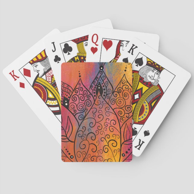 Jeu De Cartes Joli Art Floral (dos)