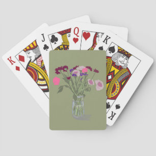 Jeu De Cartes Joli Boho Fleurs sauvages doux +Nom personnalisé