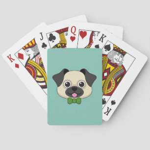 Jeu De Cartes Joli chien Carlin avec Papillon