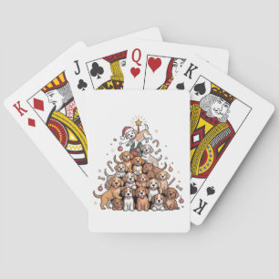 Jeu De Cartes Joli chien d'arbre de Noël de Noël
