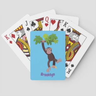 Jeu De Cartes Joli chimpanzé dans la jungle suspendu dessin anim