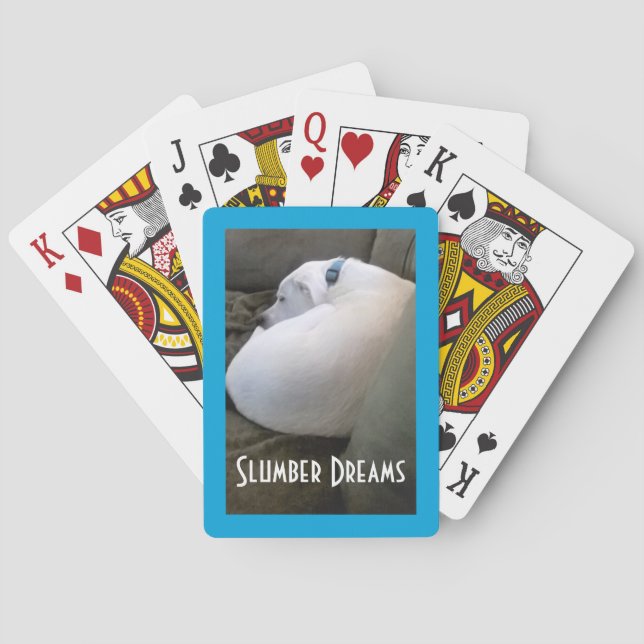 Jeu De Cartes Joli Chubby White Sleeping Chien Chien Chien Stwoo (dos)
