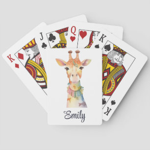 Jeu De Cartes Joli design bohème aquarelle de girafe hippie