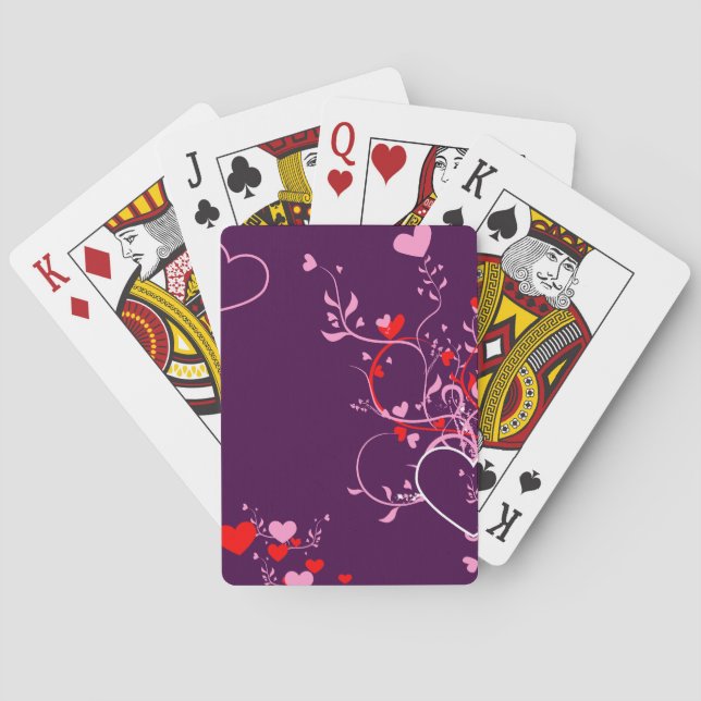 Jeu De Cartes Joli Design Floral Violet (dos)