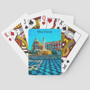Jeu De Cartes Joli Endroit France Nice Huile Sur Toile Masséna