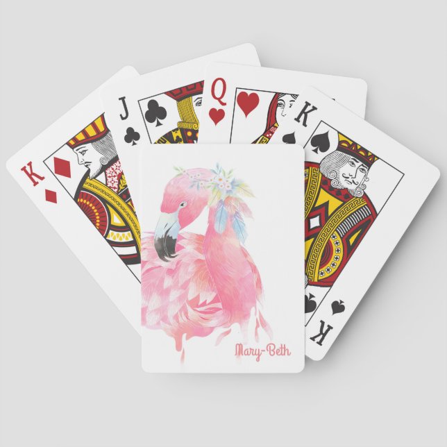 Jeu De Cartes Joli Flamant rose Rose Jouer Cartes (dos)