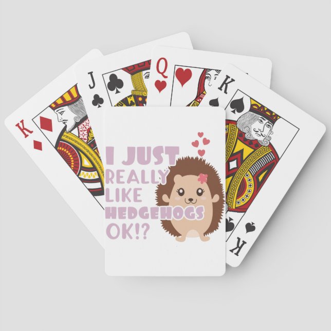 Jeu De Cartes Joli Hérisson J'Aime Vraiment Les Hérisson OK ? (dos)