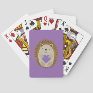 Jeu De Cartes Joli Hérisson Vacant un coeur pourpre