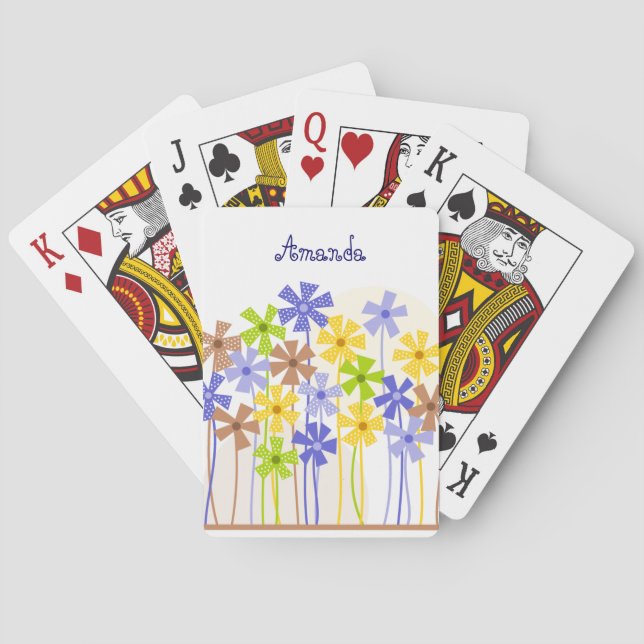 Jeu De Cartes Joli jardin fleuri coloré (dos)