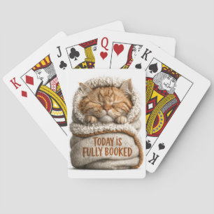 Jeu De Cartes Joli petit chat roux endormi enveloppé dans une co