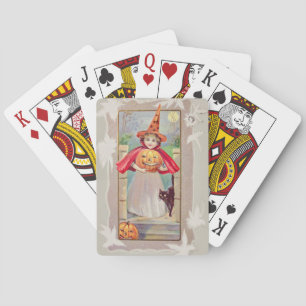 Jeu De Cartes Joli sorcier Jack O'Lantern Citrouille Chat noir