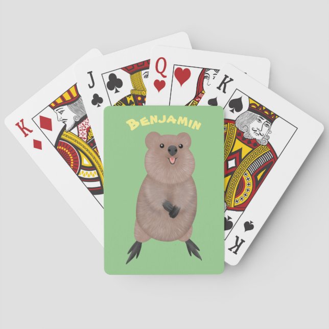 Jeu De Cartes Joli sourire mignon dessin animé quokka (dos)