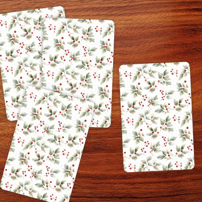 Jeu De Cartes Jolie aquarelle Holly et Berries (Créateur téléchargé)