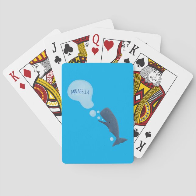 Jeu De Cartes Jolie baleine à sperme soufflant bulles dessin (dos)