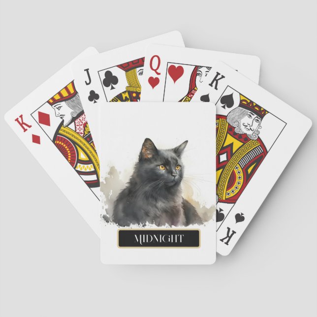 Jeu De Cartes Jolie Chatte Noire Personnaliser (dos)
