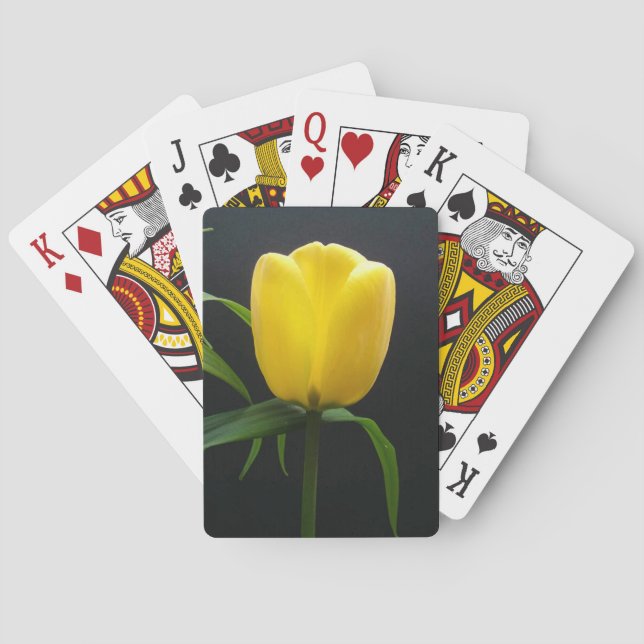 Jeu De Cartes jolie fleur de tulipe jaune (dos)