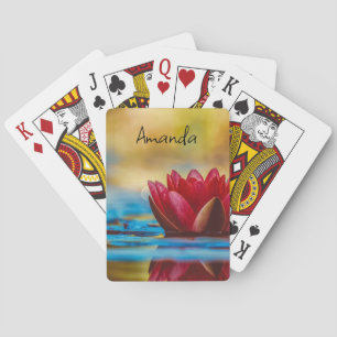 Jeu De Cartes Jolie photo d'une fleur de Lotus dans un étang
