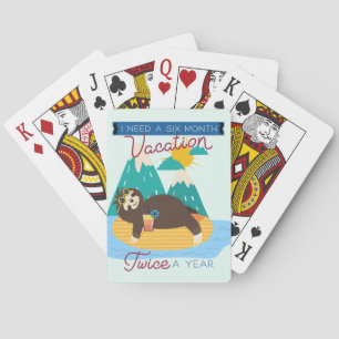Jeu De Cartes Jolie Sloth J'ai besoin de vacances de six mois de