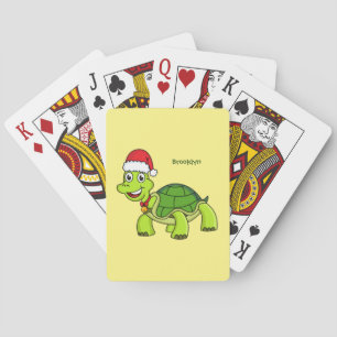 Jeu De Cartes Jolie tortue en chapeau de Père Noël