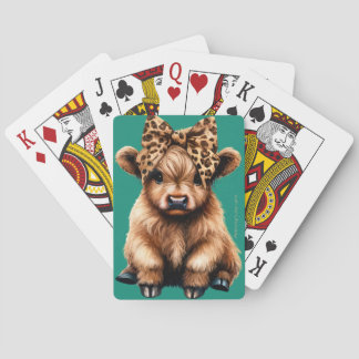 Jeu De Cartes Jolie vache Highland avec Bow Jouer aux cartes Ver