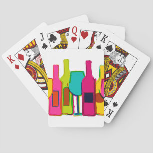 Jeu De Cartes Jolies bouteilles de vin colorées motif coque pour