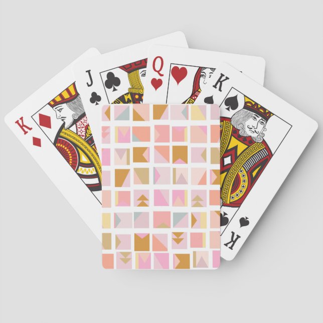 Jeu De Cartes Jolies couleurs pastel Design géométrique moderne (dos)