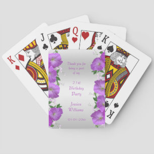 Jeu De Cartes Jolies Pétunias Floraux Anniversaire Classy