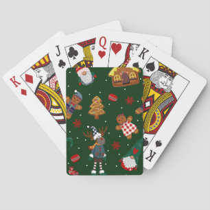 Jeu De Cartes Jolis gnomes en pain d'épice de Noël Renne Fête