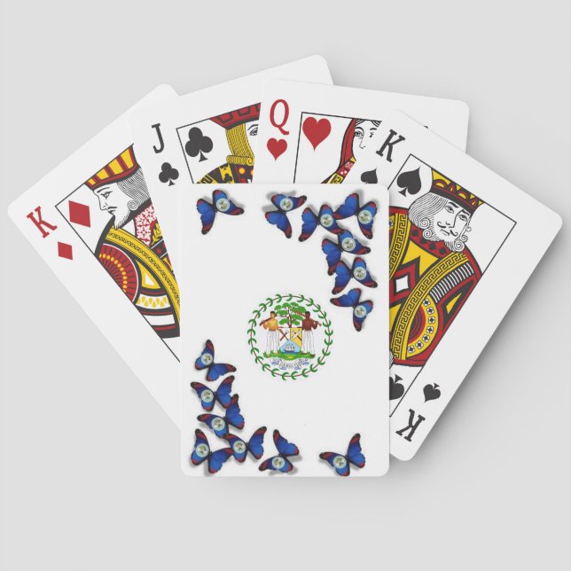 Jeu De Cartes Jouer aux cartes avec Belize Flag sur Papillon. (dos)