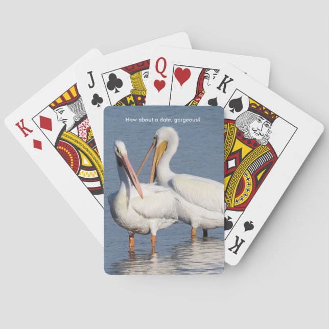 Jeu De Cartes Jouer aux cartes avec des pélicans blancs (dos)