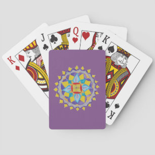 Jeu De Cartes Jouer aux cartes bleu jaune Mandala