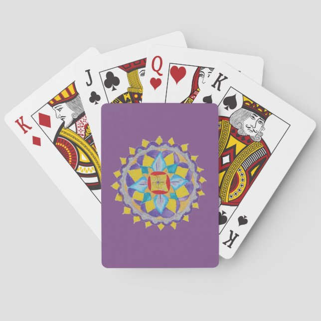 Jeu De Cartes Jouer aux cartes bleu jaune Mandala (dos)