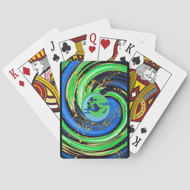 Jeu De Cartes Jouer aux cartes Green Swirl Deck de cartes (dos)