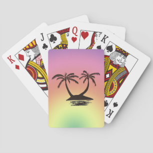 Jeu De Cartes Jouer aux cartes - Silhouettes de l'île tropicale