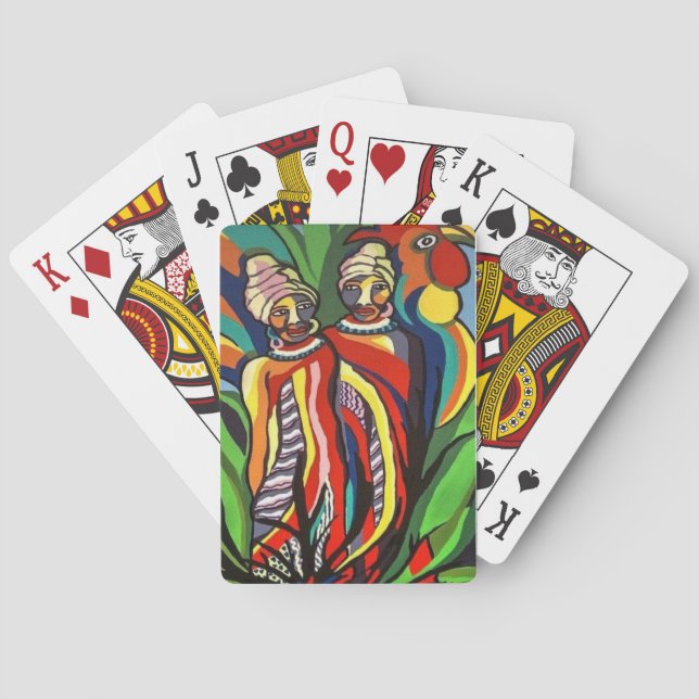 Jeu De Cartes Jouer aux perroquets de pont de cartes Femmes afri (dos)